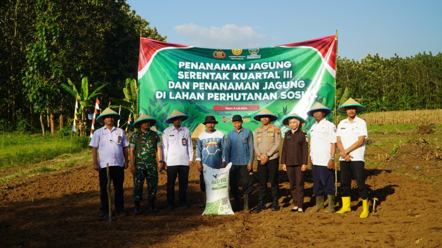 Dandim 0712/Tegal Hadiri Kegiatan Penanaman Jagung Serentak Dalam Rangka Program Ketahanan Pangan Polres Tegal