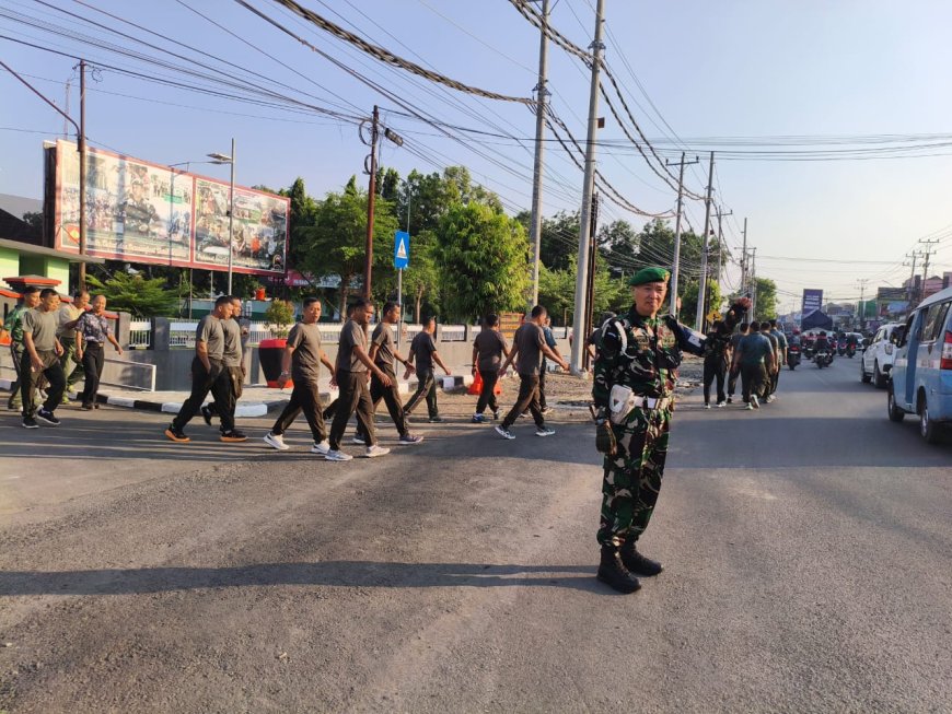Provost Kodim 0712/Tegal Beri Keamanan Saat Anggota Laksanakan Olahraga