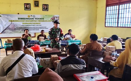 Babinsa Koramil 1707-05/Ulilin Beri Motivasi Kepada Anggota Brigade Pangan Saat Mengikuti Bimtek