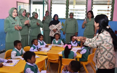 Ketua Persit KCK Daerah XXIV/Mandala Trikora Kunjungi TK Kartika, Posyandu Mimosa, dan Kantor Persit Kodim 1707/Merauke