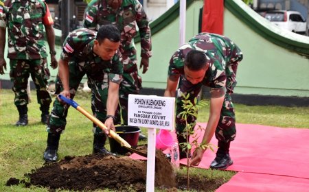 Peduli Kelestarian Lingkungan, Mayjen TNI Lucky Avianto Tanam Pohon di Halaman Kantor Makodim 1707/Merauke