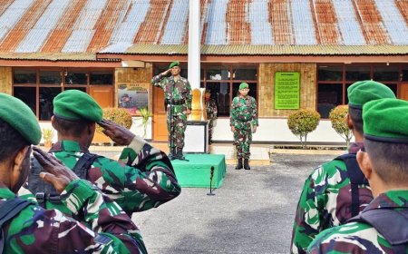 Kasdim 1701/Jayapura Pimpin Upacara Tekankan Disiplin dan Profesionalisme Prajurit