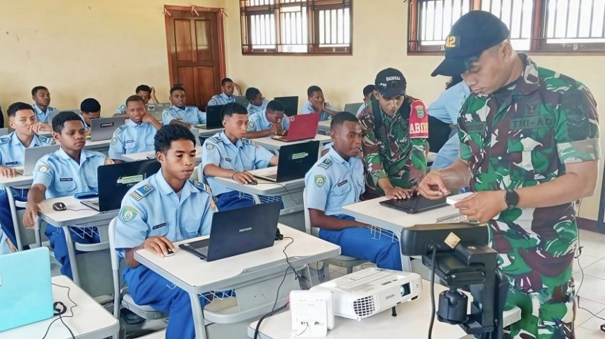 Wujudkan Generasi Muda Berkarakter, Babinsa Koramil Muara Tami Dampingi Tes Psikologi dan IQ Siswa SMA Unggulan Taruna Cenderawasih