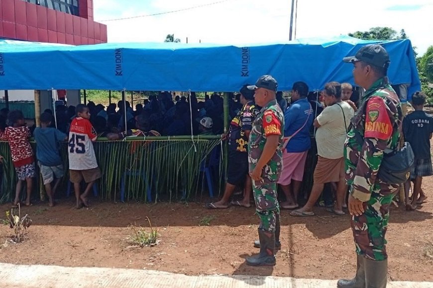 Babinsa Koramil 1707-02/Merauke Hadiri Peresmian Puskesmas Proto Taip di Kampung Wayau