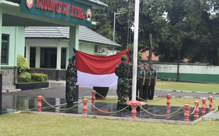 Kodim 0712 Tegal Gelar Upacara Pengibaran Bendera Merah Putih Awal Bulan Desember 2025