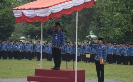 Dandim 0712 Tegal Hadiri Upacara Bendera dan Resepsi HUT KORPRI ke-54 Tingkat Kabupaten Tegal