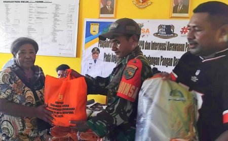 Ratusan Paket Sembako Tiba di Skouw Yambe, Koramil Muara Tami Pastikan Tepat Sasaran
