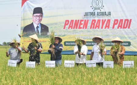 Pangdam IV Diponegoro Dampingi Menko Pangan RI pada Panen Raya Padi di Desa Kedungjati, Warureja, Kabupaten Tegal
