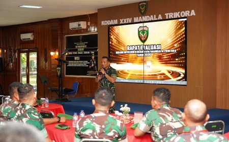 Rapat Evaluasi Intelijen TA 2025, Pangdam XXIV/Mandala Trikora Tekankan Profesionalisme dan Deteksi Dini