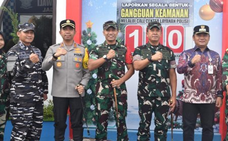 Danrem 071 Wijayakusuma Didampingi Forkopimda Kabupaten Tegal Tinjau Pos Pengamanan Nataru Exit Tol Adiwerna