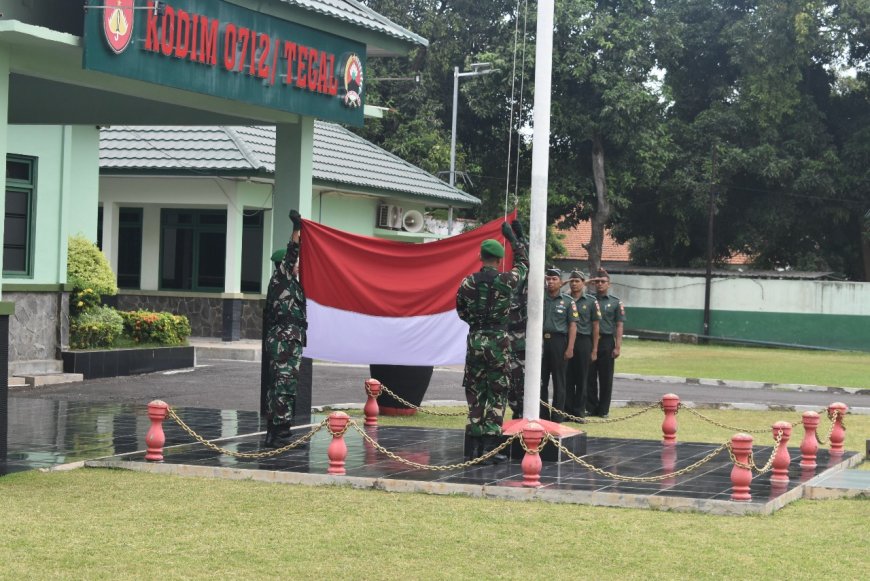 Kodim 0712 Tegal Gelar Upacara Pengibaran Bendera Merah Putih Awal Bulan Desember 2025