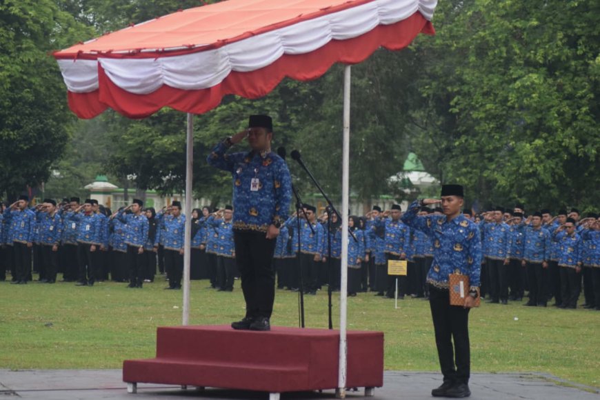 Dandim 0712 Tegal Hadiri Upacara Bendera dan Resepsi HUT KORPRI ke-54 Tingkat Kabupaten Tegal