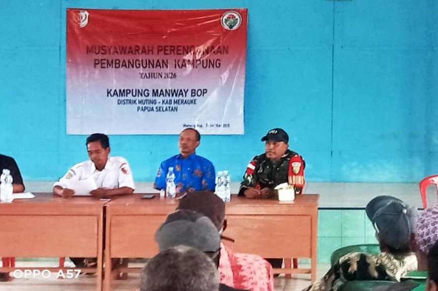 Babinsa Koramil Muting Hadiri Muskam Manwaybob, Dorong Sinergi Untuk Pembangunan Tahun 2026