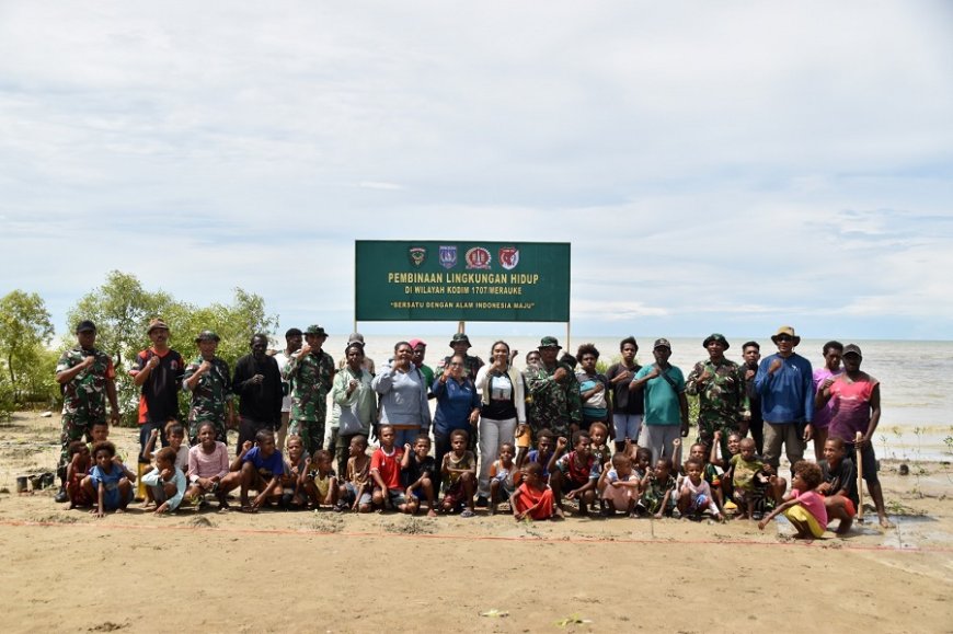Dari Edukasi Hingga Tanam Mangrove, Kodim 1707/Merauke Ajak Warga Payum Rawat Alam