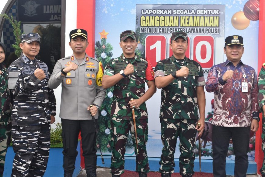 Danrem 071 Wijayakusuma Didampingi Forkopimda Kabupaten Tegal Tinjau Pos Pengamanan Nataru Exit Tol Adiwerna
