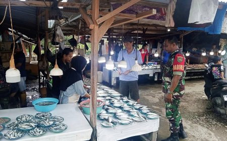 Antisipasi Lonjakan Harga, Babinsa Pantau Harga Sembako di Pasaran