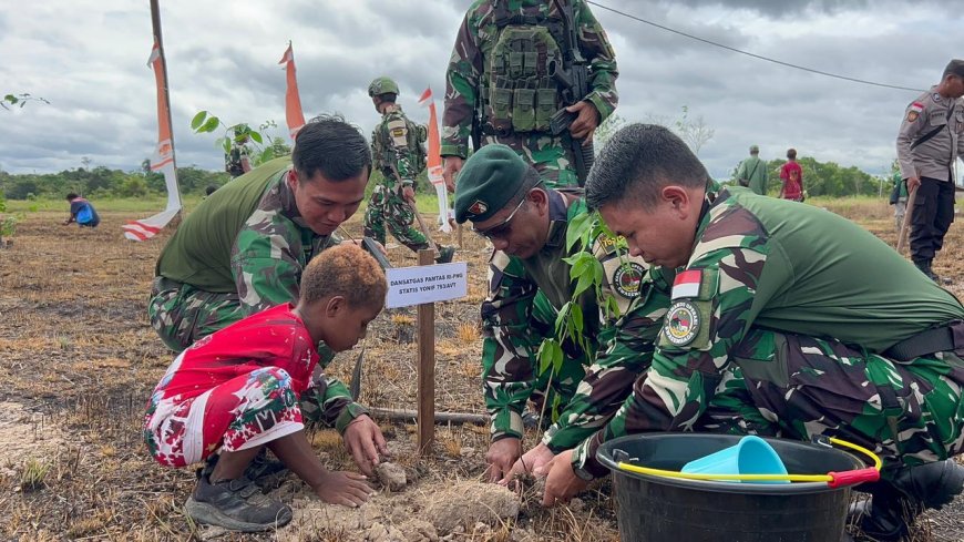 TNI bersama Masyarakat Tanam Bibit Pohon: Sejuta Pohon untuk jaga alam Papua