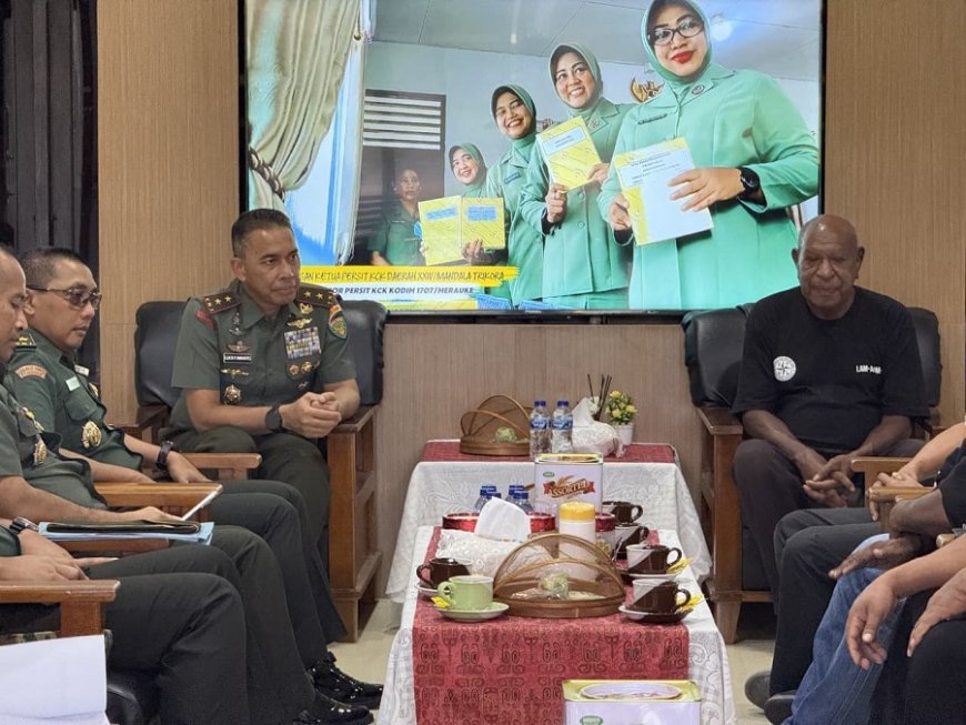 Pangdam XXIV/MT Terima Audiensi Lembaga Adat Malind Anim, Bahas Aspirasi Krusial Pendidikan, Kesehatan, dan Ekonomi