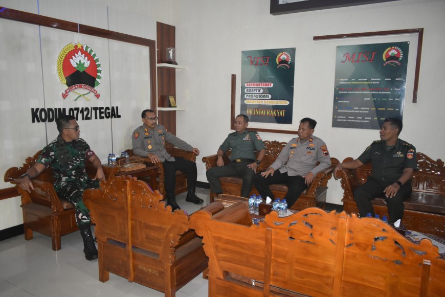 Dandim 0712 Tegal Terima Kunjungan Silaturahmi Kapolres Tegal Kota yang Baru