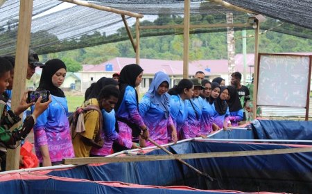 Perkuat Ketahanan Pangan, Yonif TP 809/NTM Panen Lele dan Berbagi ke Masyarakat serta Persit