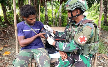 Satgas TNI Hadir di Perbatasan Papua: Pelayanan Kesehatan Hingga Kampung Terpencil