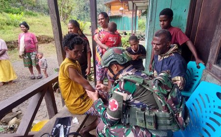 Jadi Solusi Masalah Kesehatan Warga Tinibil, Satgas Pamtas RI-PNG Statis Yonif 753/AVT Pelayanan Kesehatan Door to Door