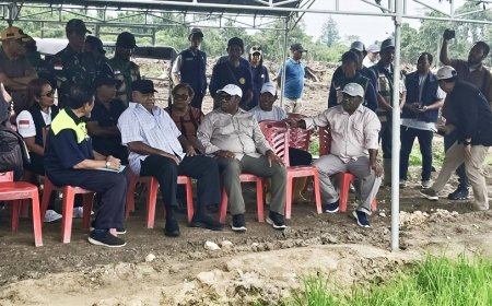 Koramil Skanto Dampingi Gubernur Papua Tinjau Sawah dan Infrastruktur di Perbatasan