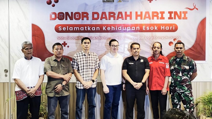 Kodim 1701/Jayapura Dukung Donor Darah HUT ke-12 Grand Abe Hotel Jayapura