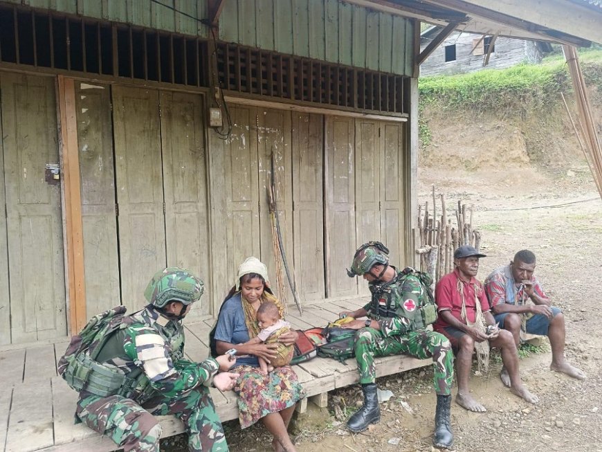 Pelayanan Kesehatan Gratis TNI di Kampung Okyop Mendapat Apresiasi Warga