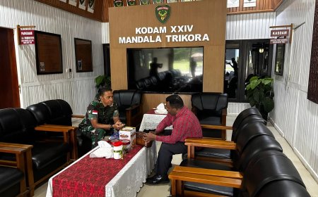 Pangdam XXIV/Mandala Trikora Terima Audiensi Staf Khusus Menteri Pertahanan RI