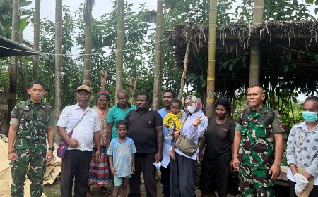 Gelar Pelayanan Kesehatan Gratis Yonif TP 810 BEM Kolaborasi dengan Puskesmas Waibu