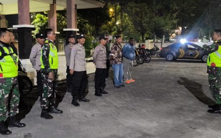 Koramil 21/Tegal Selatan Bersama Polsek dan Elemen Masyarakat Gelar Patroli Gabungan Jaga Kondusifitas Ramadhan