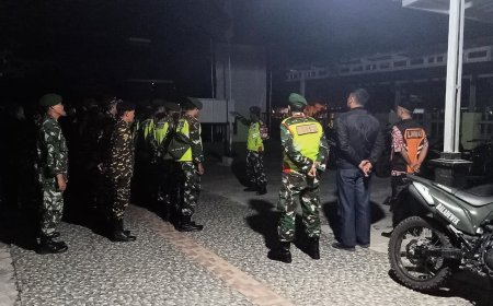 Patroli Gabungan Ramadhan, Posramil Dukuhwaru Bersama Tiga Pilar Jaga Kondusifitas Wilayah