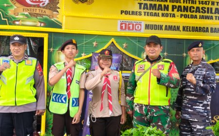 Babinsa Koramil 08/Talang Laksanakan Pengamanan Pos Pam Lebaran 2026 di Kota Tegal