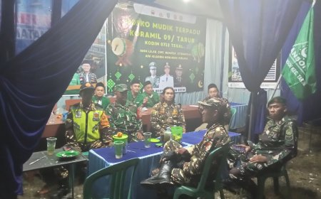 Kodim 0712/Tegal Pantau Arus Mudik Lebaran di Rest Area Mindaka Tarub