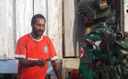 Pos Oksip Satgas Yonif 753/AVT Anjangsana ke Kampung Oksip: Pengobatan Gratis Door To Door, Warga Sambut Hangat dan Ceria