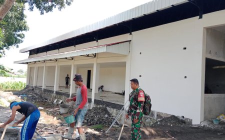 Pembangunan Koperasi Desa Merah Putih Kambangan Masuki Tahap Pemasangan Keramik