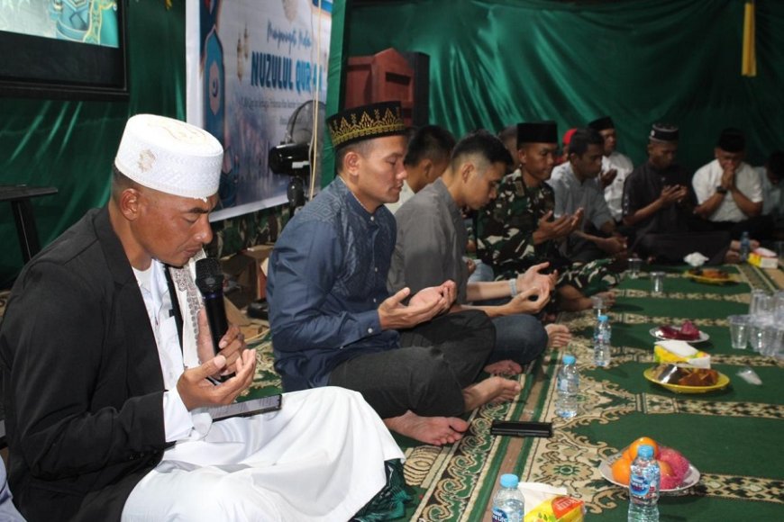 Peringati Malam Nuzulul Qur’an, Prajurit Yonif TP 810/BEM Pertebal Keimanan Melalui Giat Keagamaan
