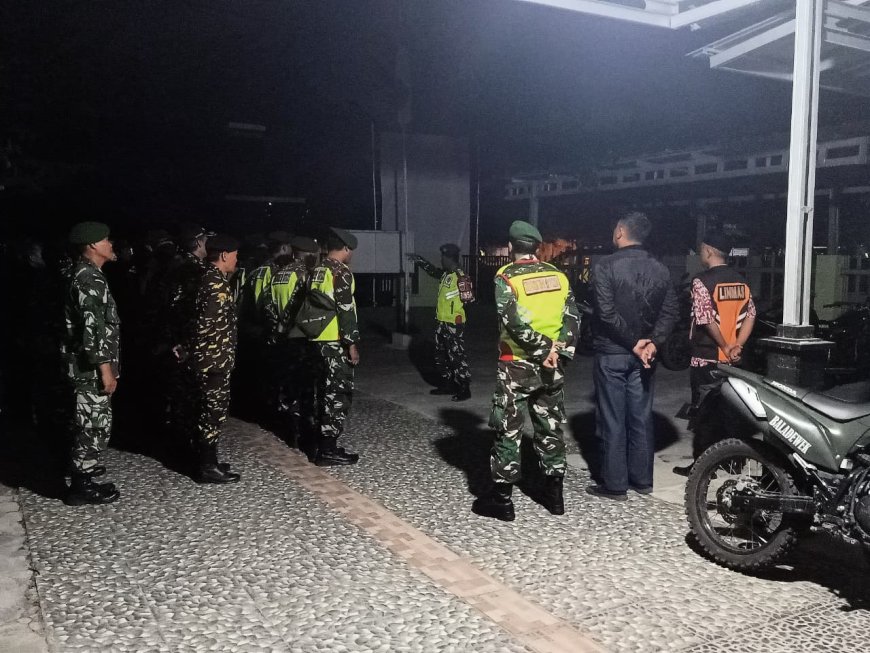 Patroli Gabungan Ramadhan, Posramil Dukuhwaru Bersama Tiga Pilar Jaga Kondusifitas Wilayah