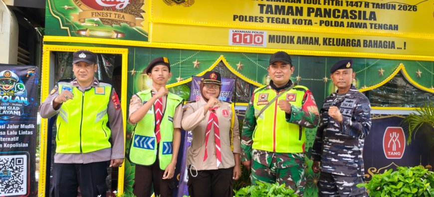 Babinsa Koramil 08/Talang Laksanakan Pengamanan Pos Pam Lebaran 2026 di Kota Tegal