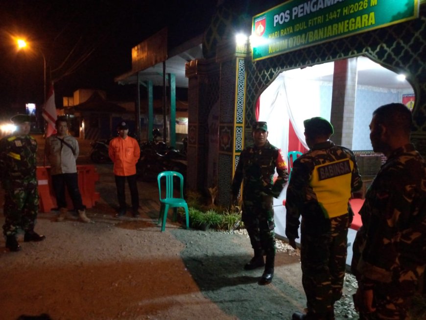 Dandim Banjarnegara Tinjau Pos Pengamanan Lebaran di Mrica Bawang