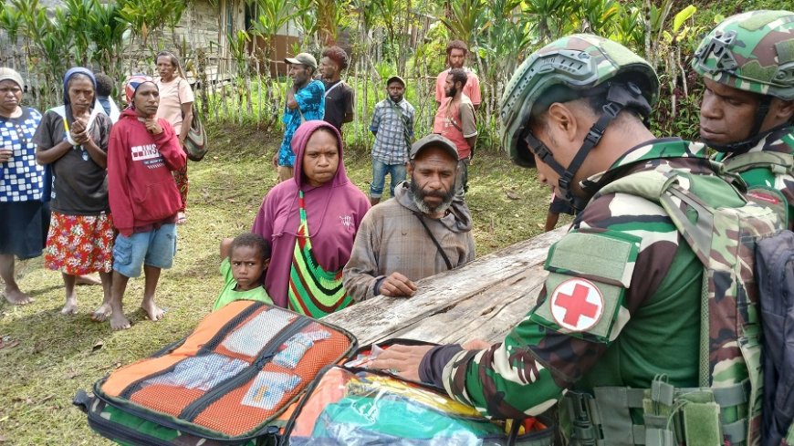 Pelayananan Kesehatan Gratis Satgas Yonif 753/AVT: Disambut Sukacita oleh Masyarakat Kampung Abmisibil