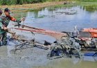 Bantu Bajak Lahan untuk Tanam Padi Inpari, Serda Yosep Turun ke Sawah