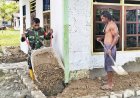 TNI-Rakyat Solid Gotong Royong Timbun Teras Gereja