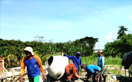 Progress Pembangunan Jembatan Gantung Garuda Kali Wuri, Pengecoran Pondasi Tiang Pylon Terus Dikebut