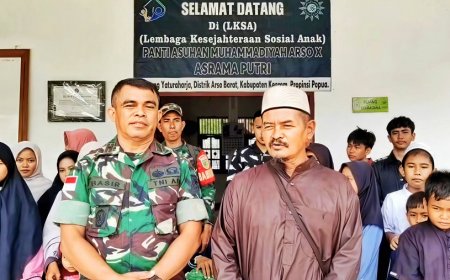 TNI Peduli Anak Panti Asuhan, 60 Karung Beras Diserahkan Lewat Koramil Arso