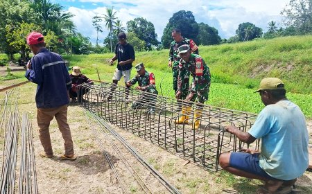 Peran Aktif Babinsa Merauke, Pembangunan Jembatan Garuda di Kampung Candra Jaya Resmi Dimulai
