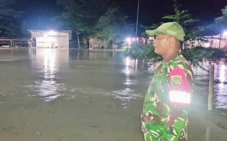 Siaga Banjir: Koramil Arso Pastikan Keselamatan Warga di Tengah Luapan Kali Tami