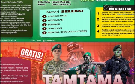 Resmi Dibuka! Pendaftaran Bintara dan Tamtama TNI AD 2026, Cek Syaratnya