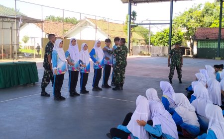 Kodim 0712/Tegal Berikan Latihan Dasar Kepemimpinan Kepada Siswa SMP N 15 Tegal